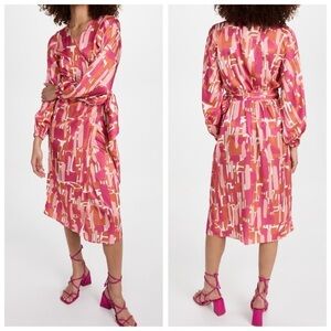 DIARRABLU Lala Wrap Midi Dress in Atol Rose